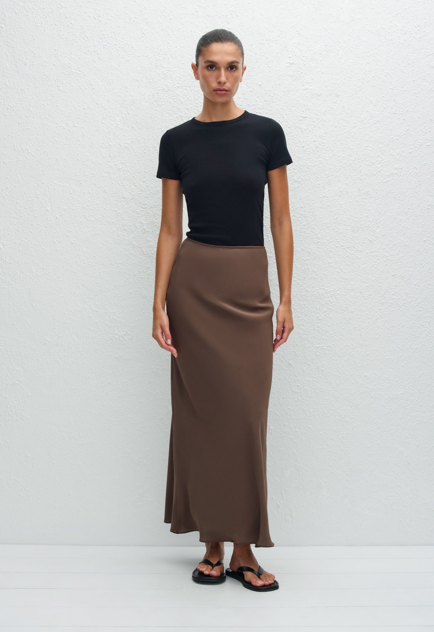 Bias Elastic Skirt - Truffle - Matteau