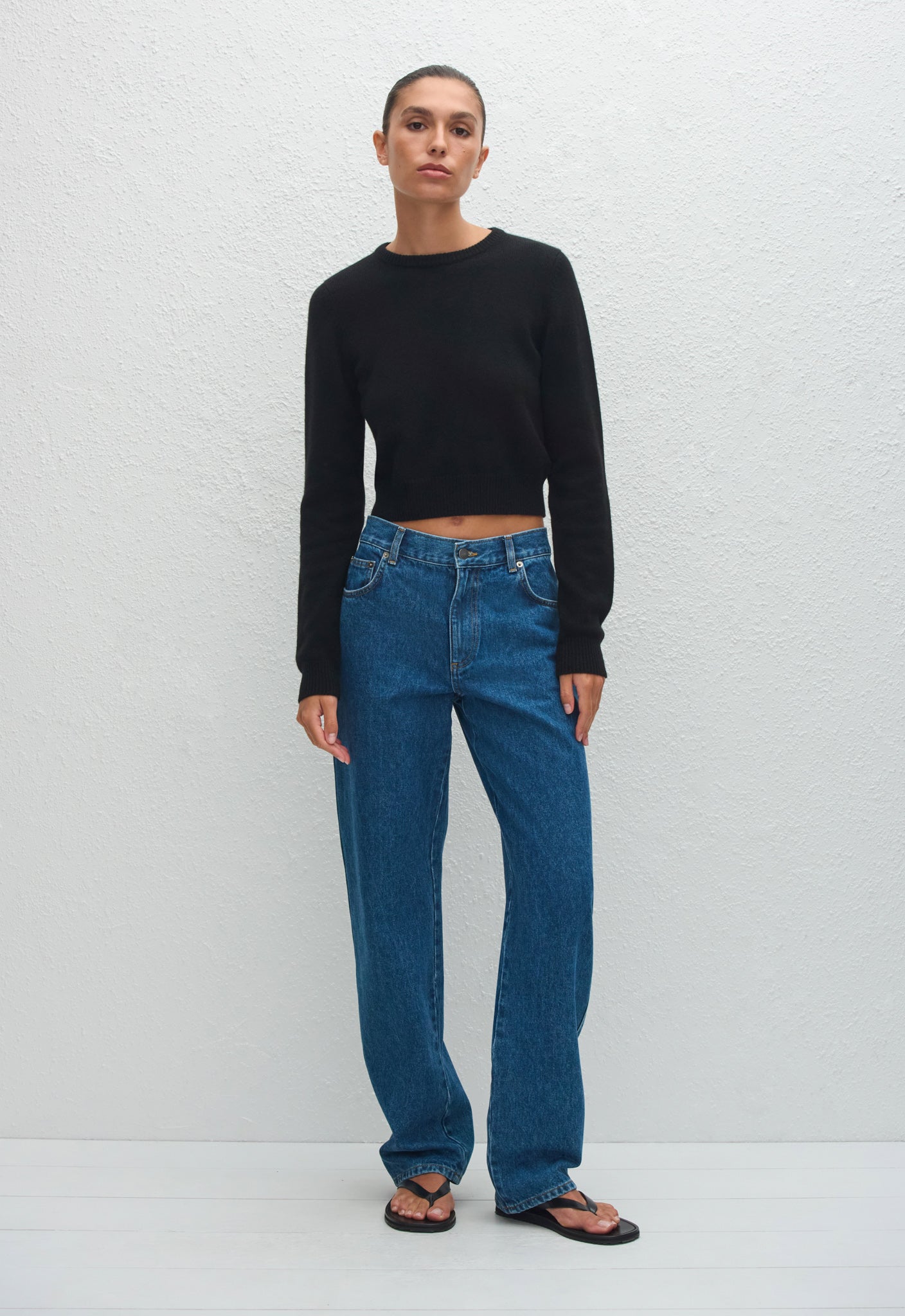Cashmere Crew Baby Sweater - Black - Matteau