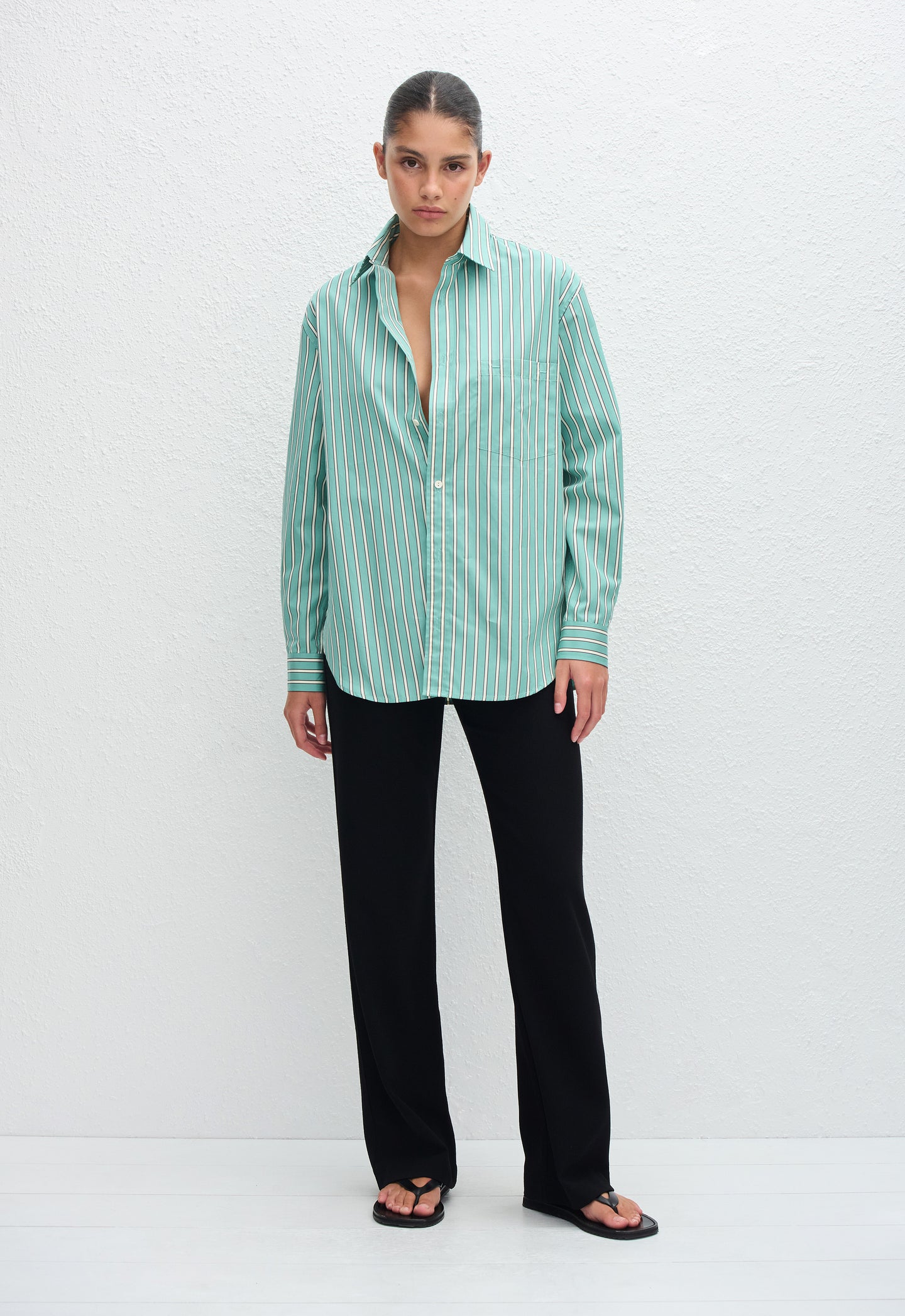 Classic Stripe Shirt - Aegean Stripe - Matteau