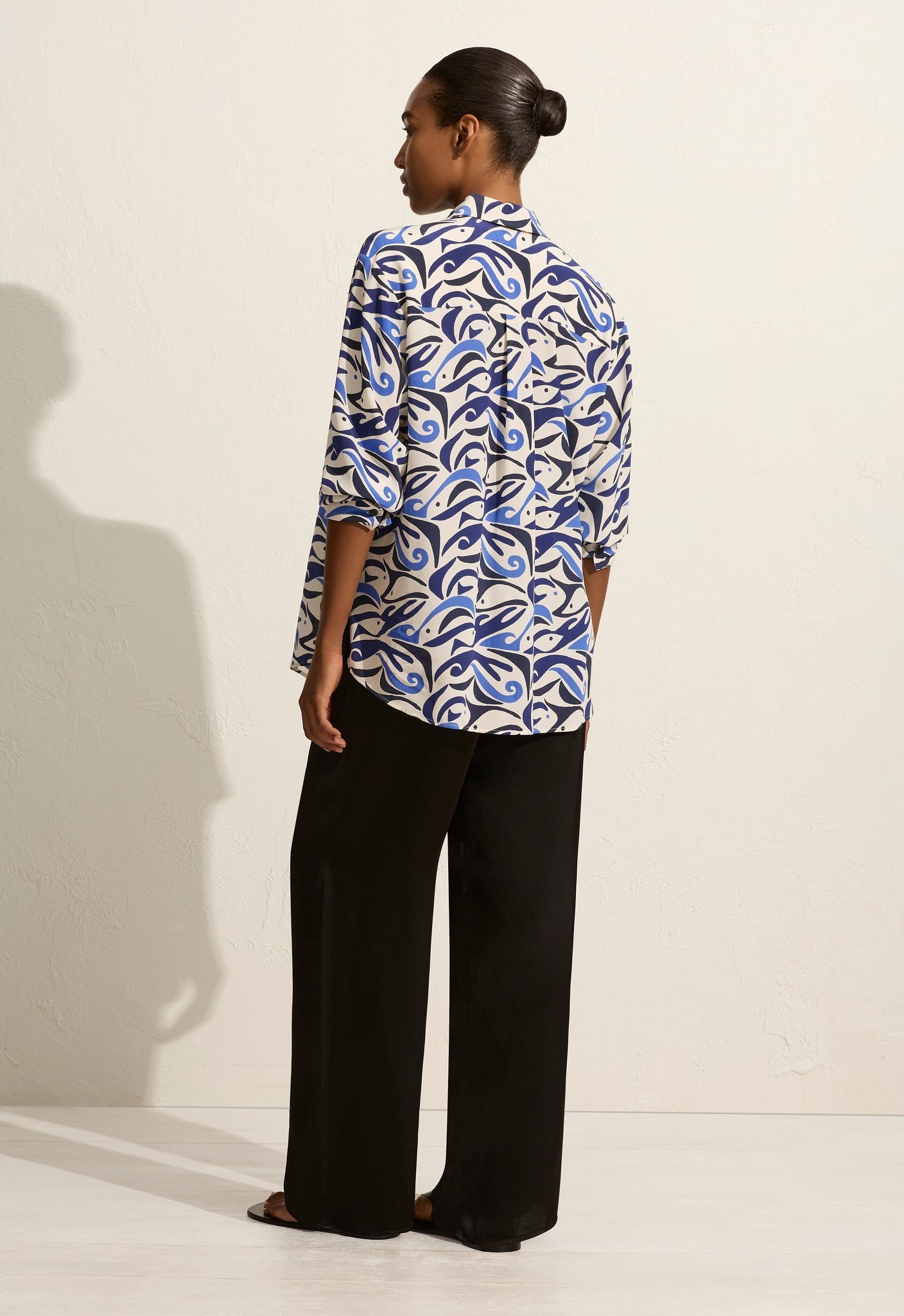 Long Sleeve Silk Shirt - Pescado (Riviera) - Matteau