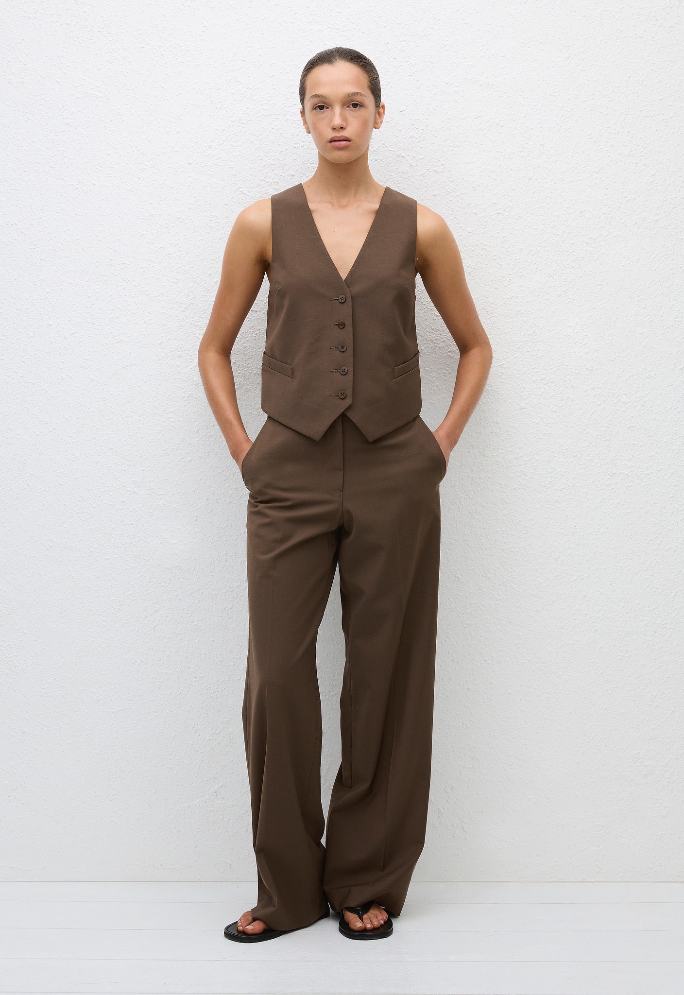 Tailored Waistcoat - Coffee - Matteau