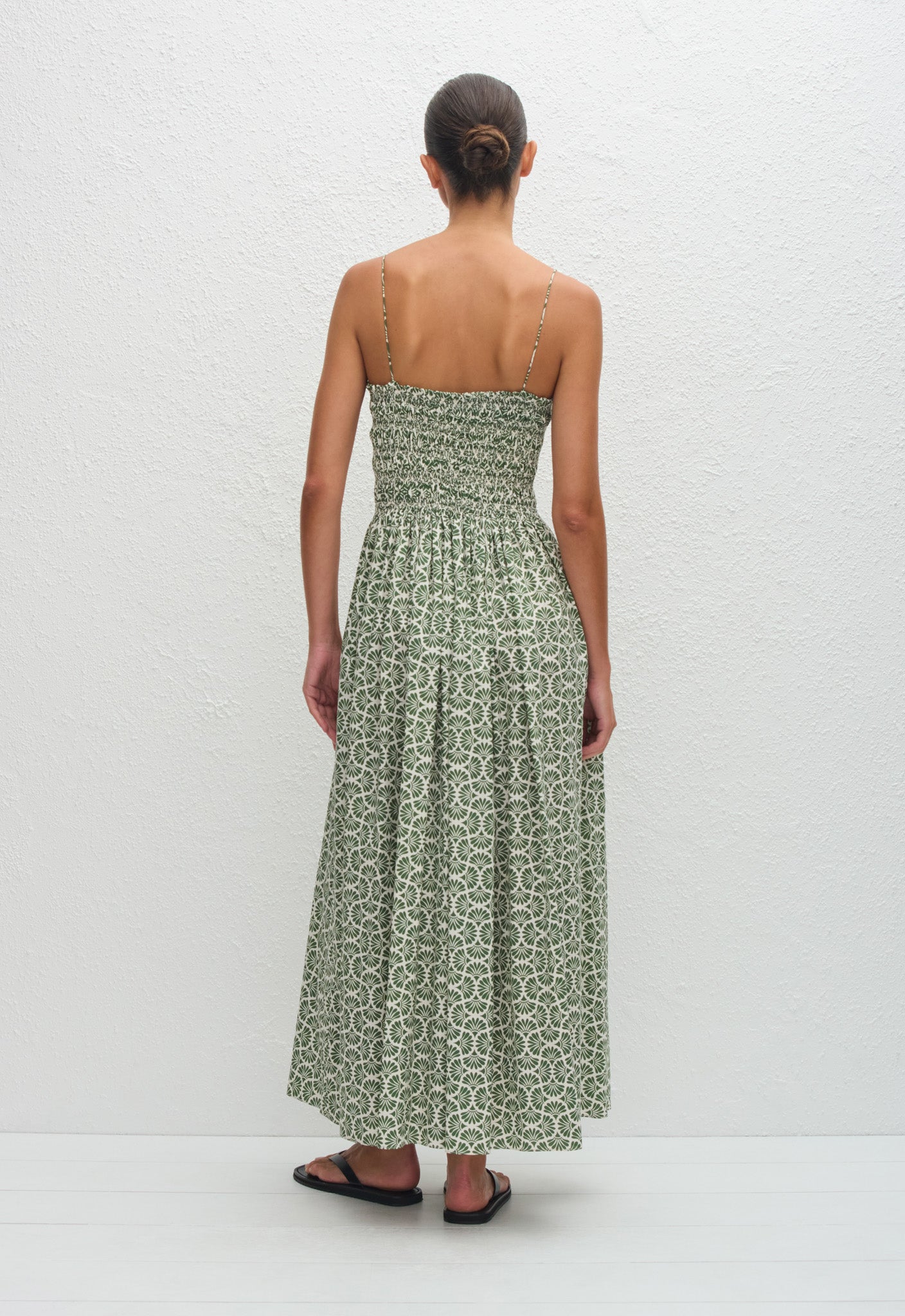 Shirred Bodice Dress - Vetiver - Matteau