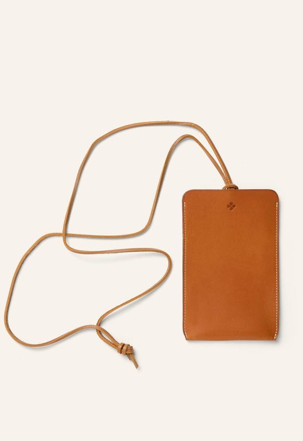 Del'Ep Leather Phone Carrier Tan - Matteau