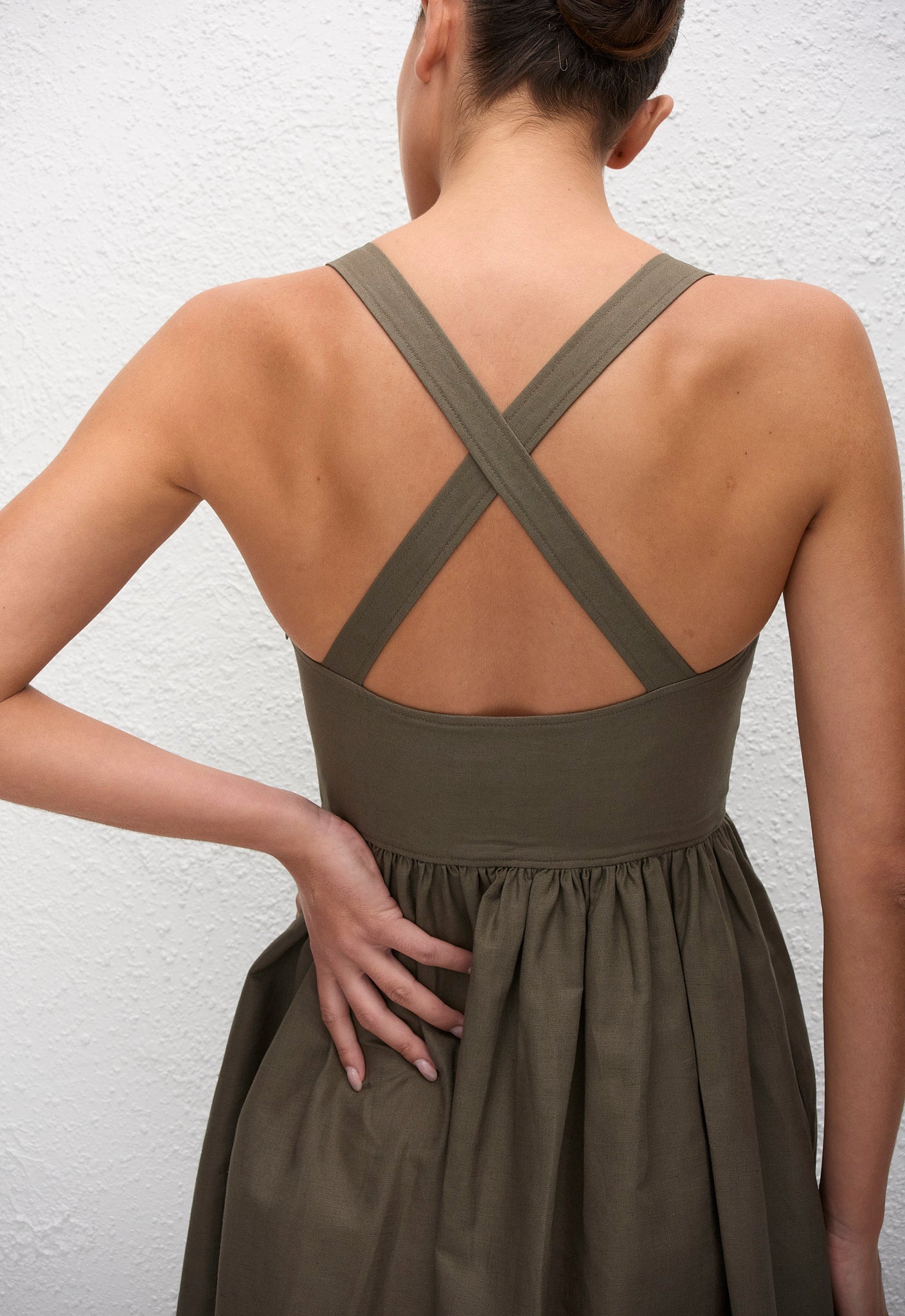 Crossback Linen Dress - Myrtle - Matteau