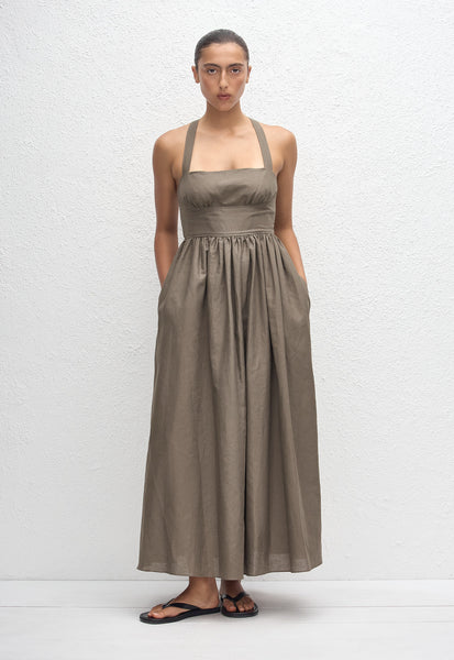 Crossback Linen Dress - Myrtle