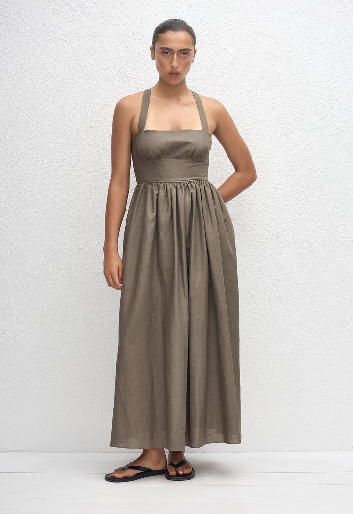Crossback Linen Dress - Myrtle