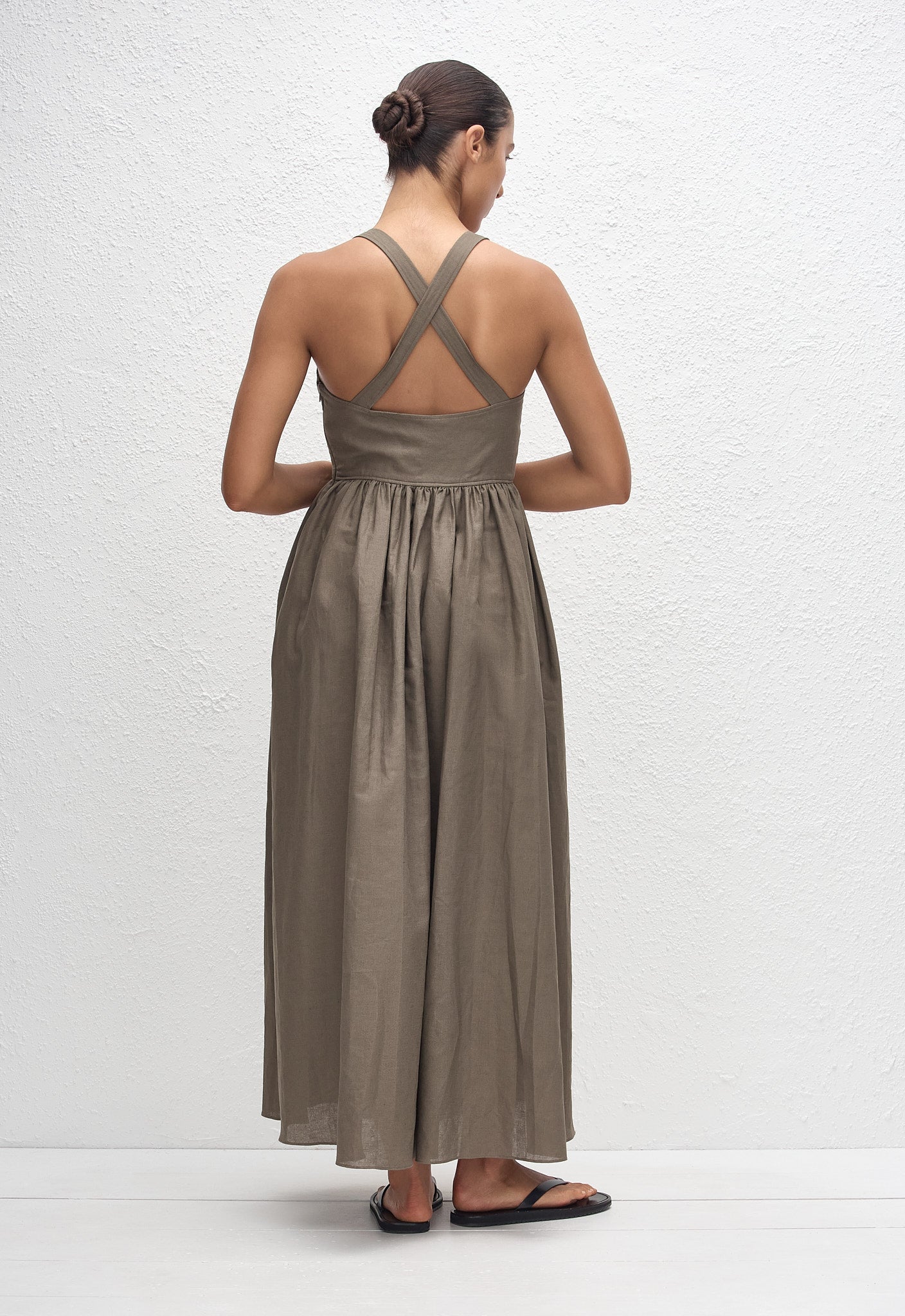 Crossback Linen Dress - Myrtle - Matteau Crossback Linen Dress - Myrtle - Matteau
