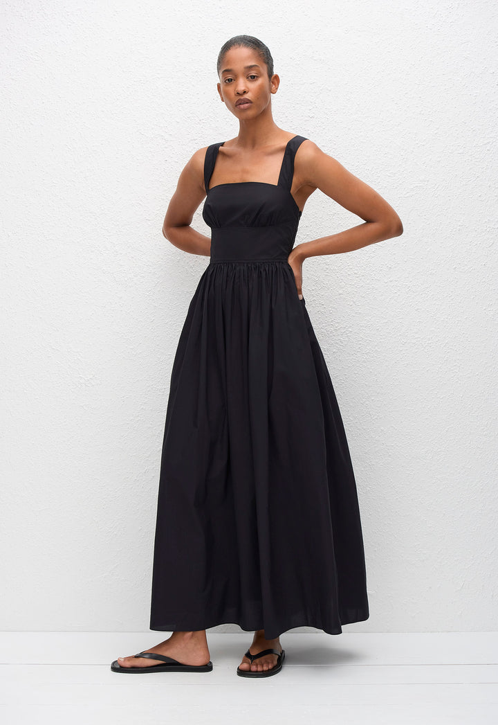 black midi dress au Matteau Crossback Midi Dress - Black