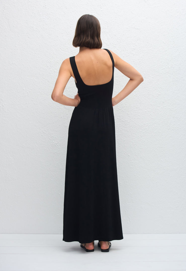 Classic Knit Dress - Black - Matteau