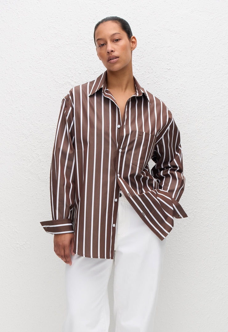 Classic Stripe Shirt - Chocolate Stripe - Matteau