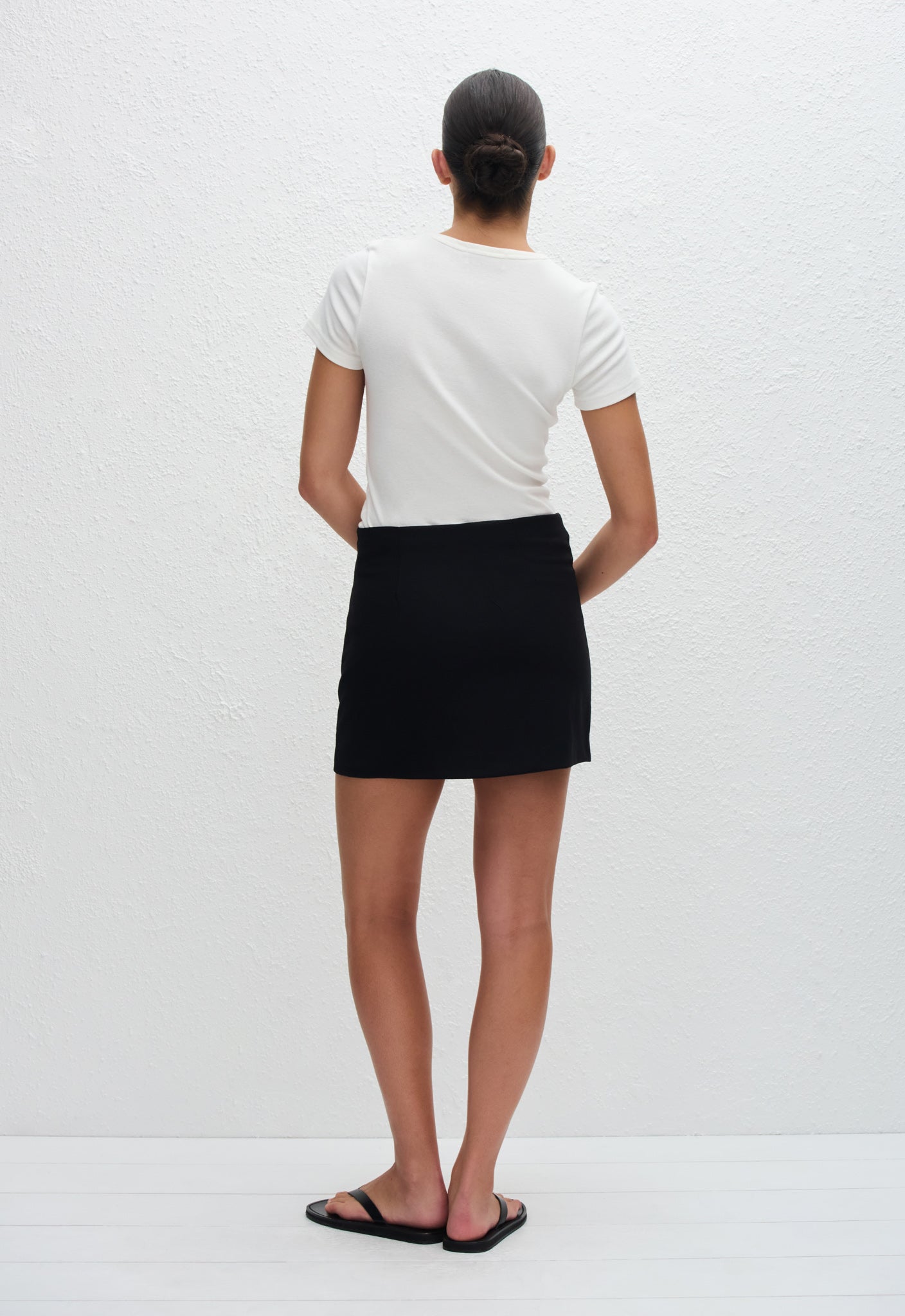 Crepe Mini Skirt - Black - Matteau