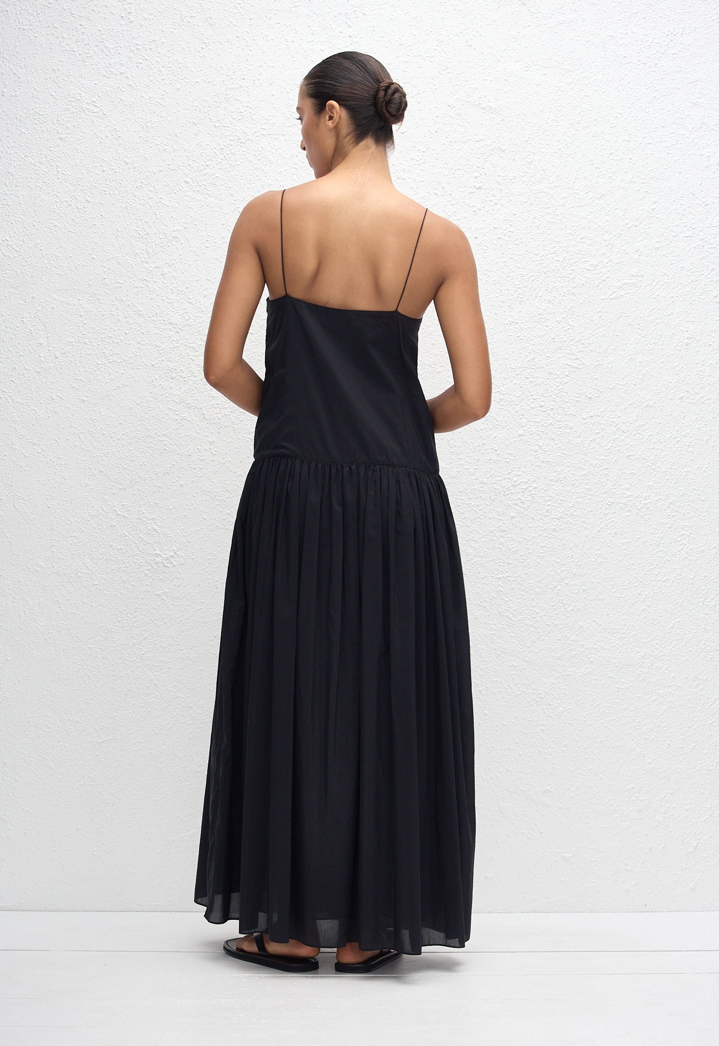 Drop Waist Midi Dress - Black - Matteau