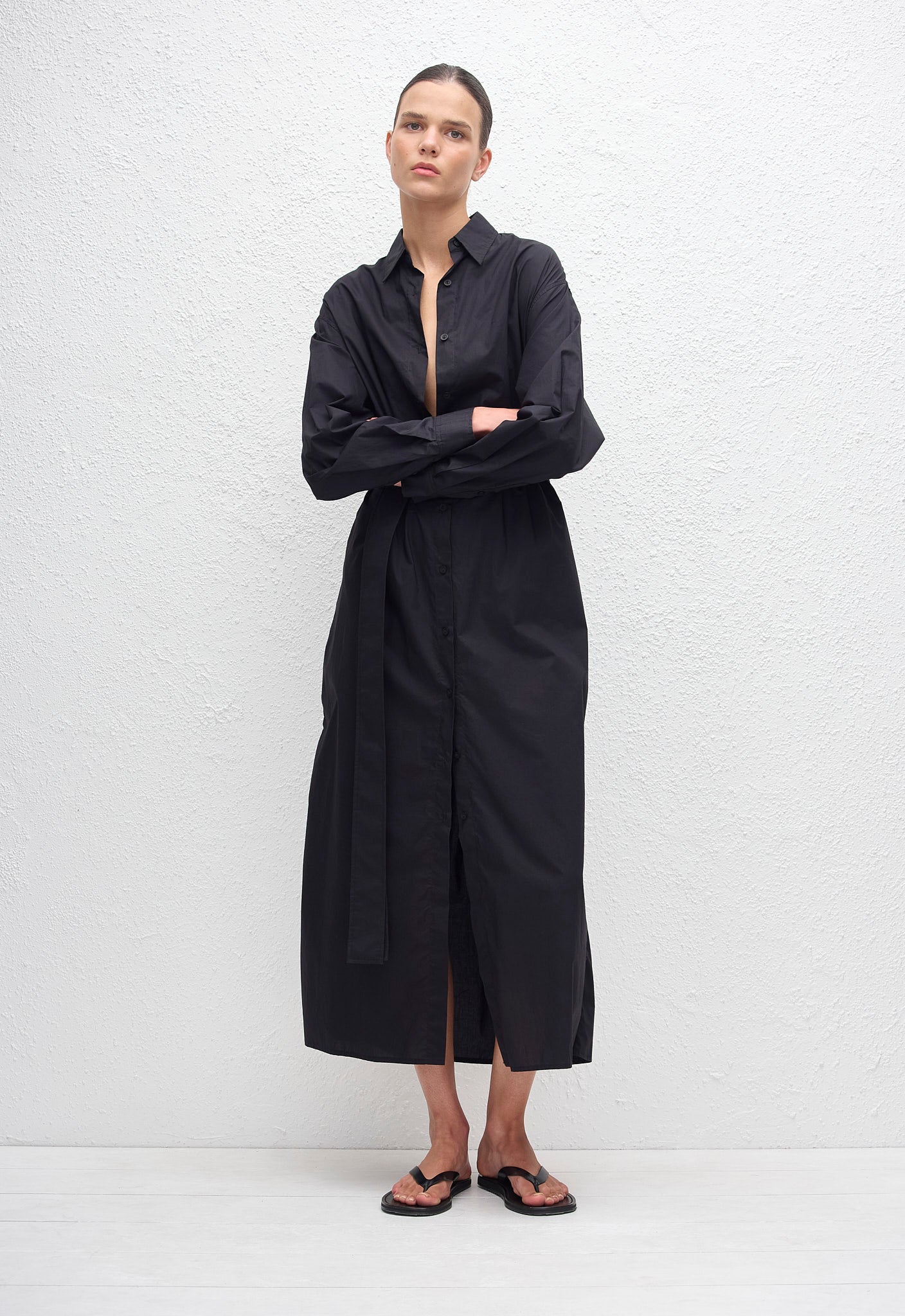 Everyday Shirt Dress - Black - Matteau