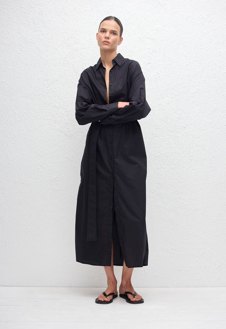 black shirt dress Matteau Everyday Shirt Dress - Black
