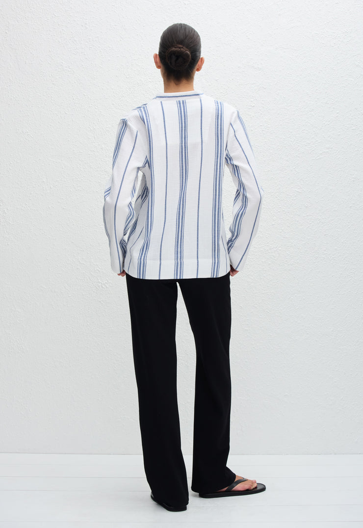 Fisherman Popover Shirt - Porto Stripe - Matteau