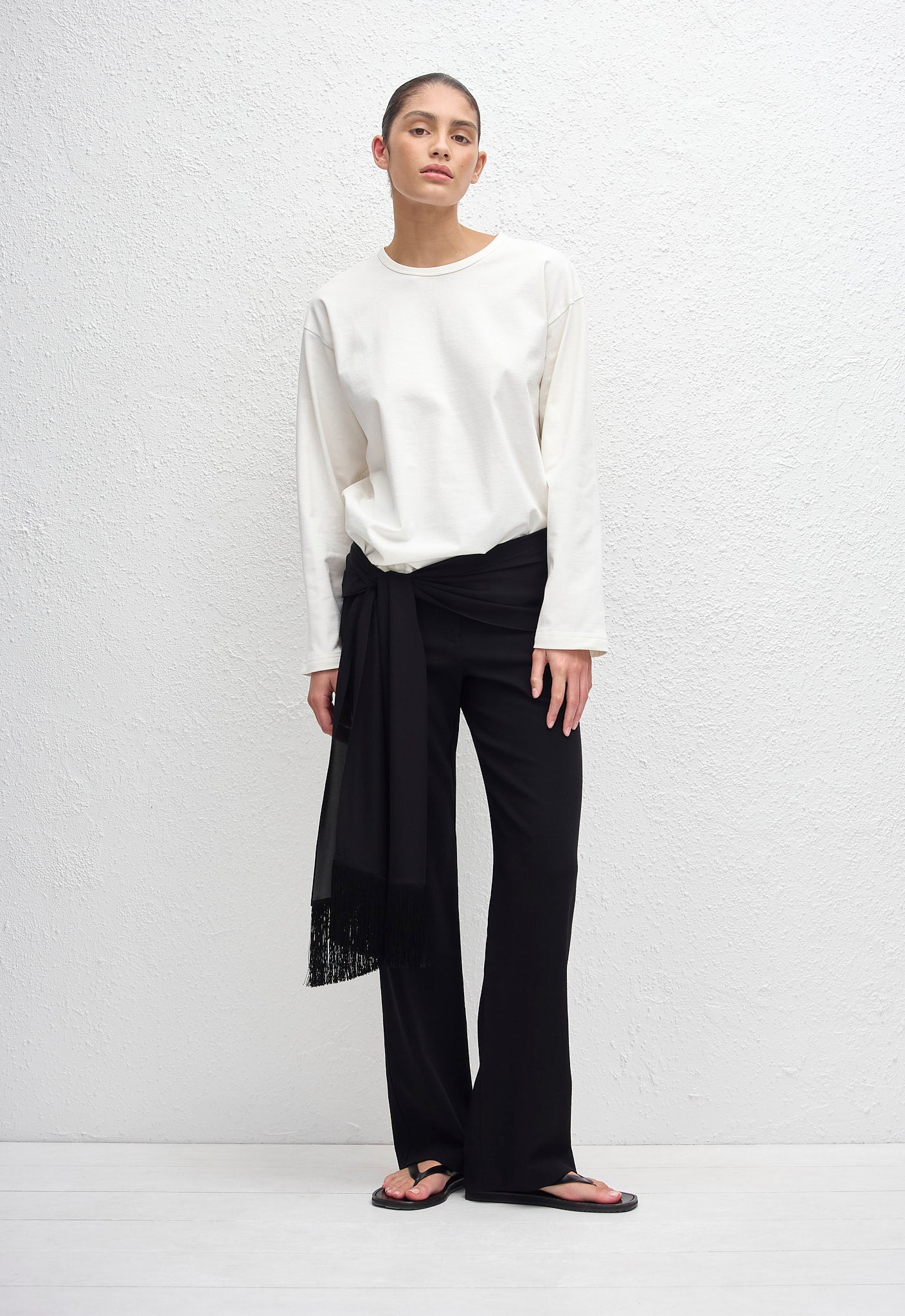 Fringe Scarf - Black - Matteau
