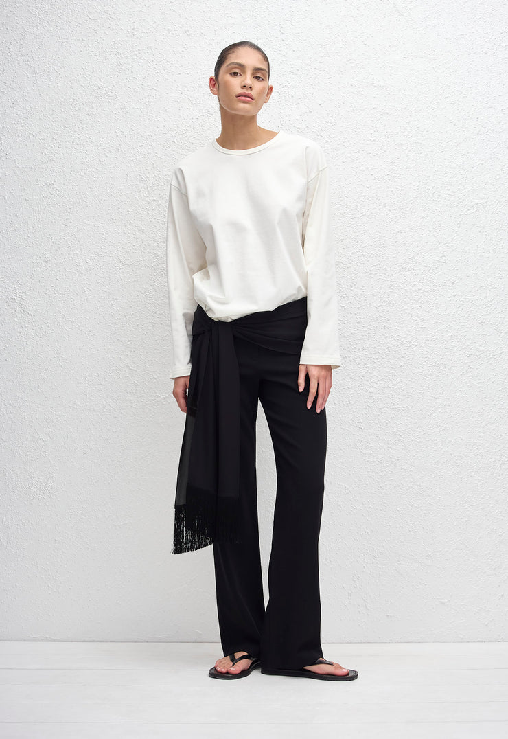 Fringe Scarf - Black - Matteau