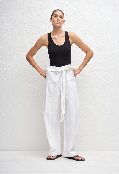 Fisherman Drawcord Pant - White - Matteau