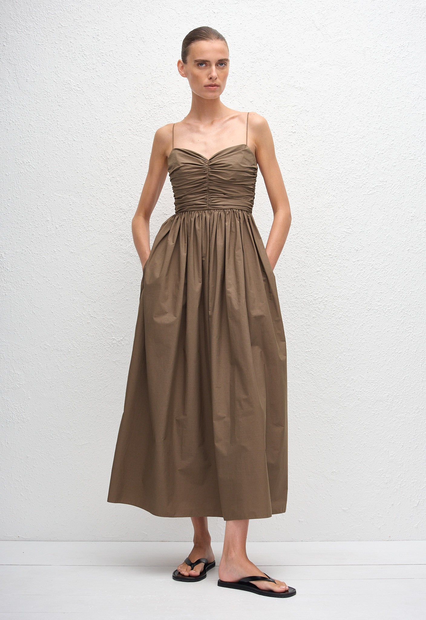 Gathered Bodice Dress - Birch - Matteau