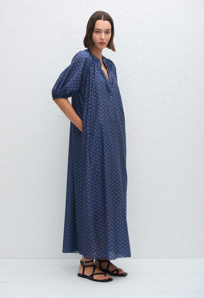 Gathered Yoke Popover Dress - Cassis - Matteau