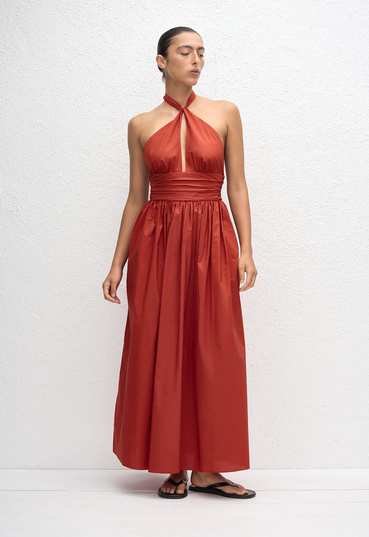 ae soft & sexy keyhole halter midi dress MATERIAL POLYESTER/SPANDEX