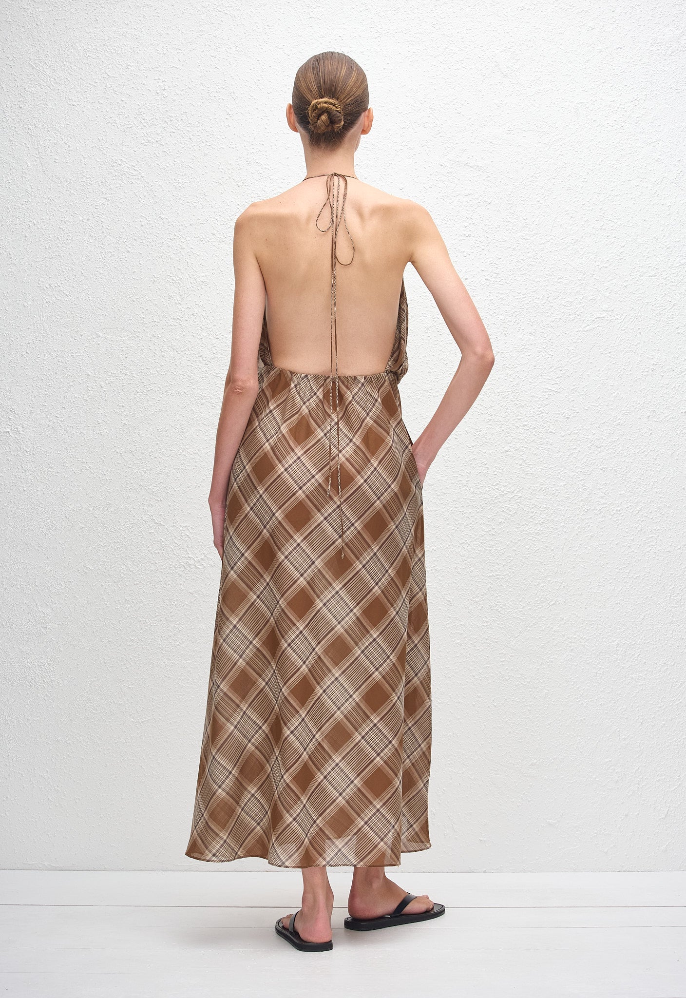 Layered Halter Midi Dress - Picnic Plaid - Matteau