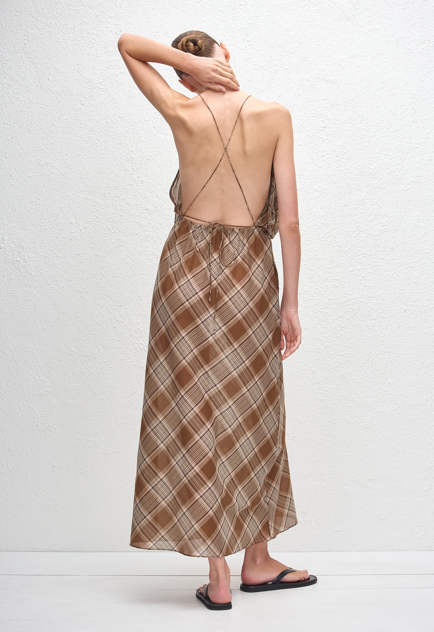 halter plaid dress Lace Trim Plaid Halter Mini Dress