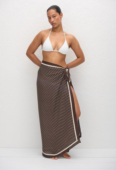 Silk Sarong - Polka Dot (Chocolate) - Matteau
