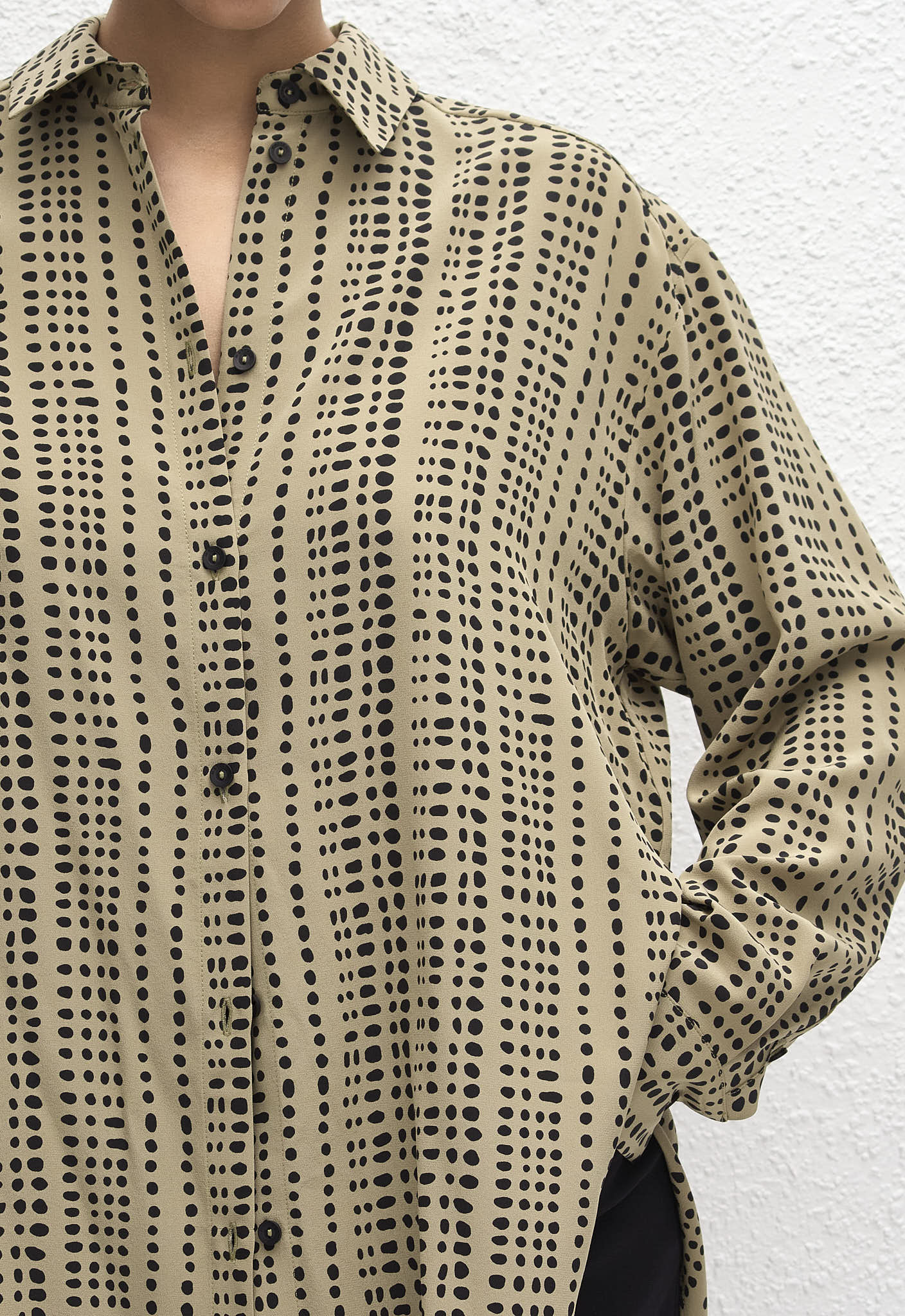Long Sleeve Silk Shirt - Savanna in Desert - Matteau