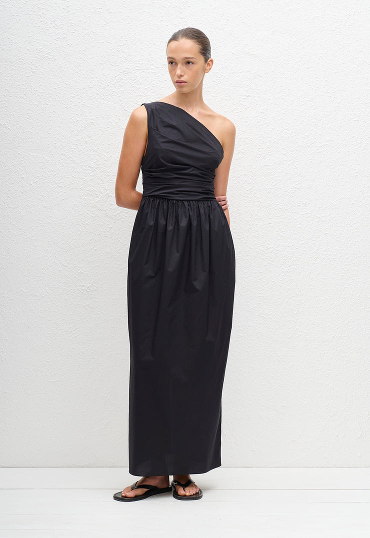 One Shoulder Tulip Dress - Black - Matteau