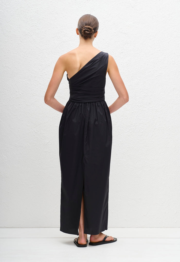 One Shoulder Tulip Dress - Black - Matteau