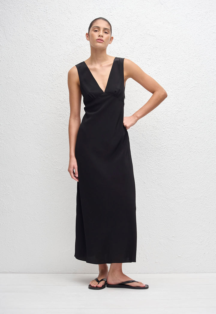 Plunge Slip Dress - Black - Matteau Plunge Slip Dress - Black - Matteau