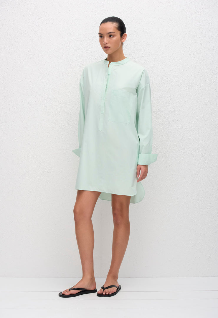 Popover Mini Shirt Dress - Mint - Matteau