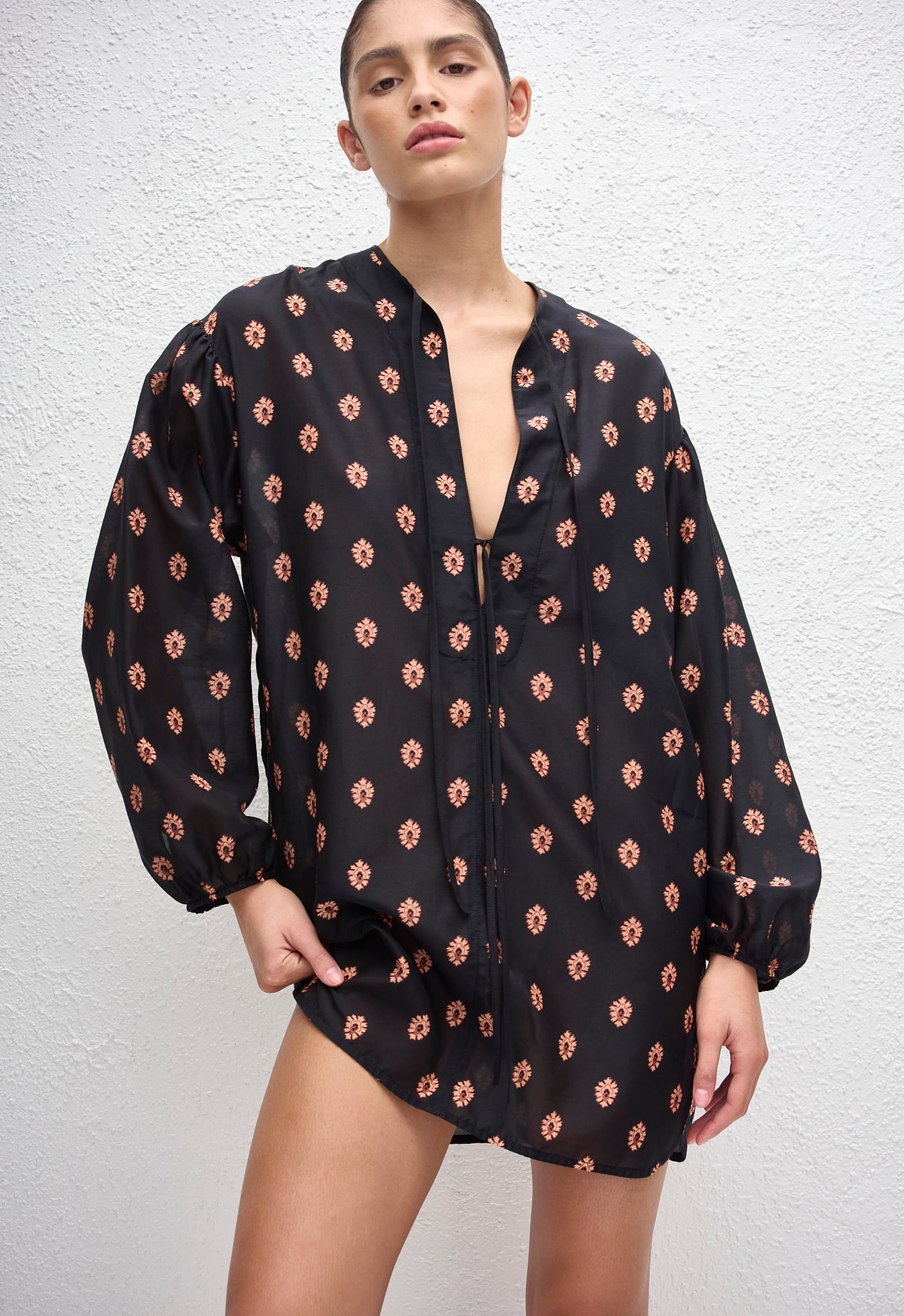 Popover Mini Tie Dress - Vida - Matteau