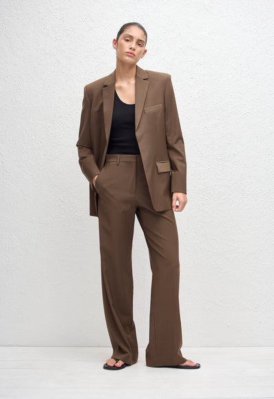 Relaxed Tailored Blazer - Coffee - Matteau