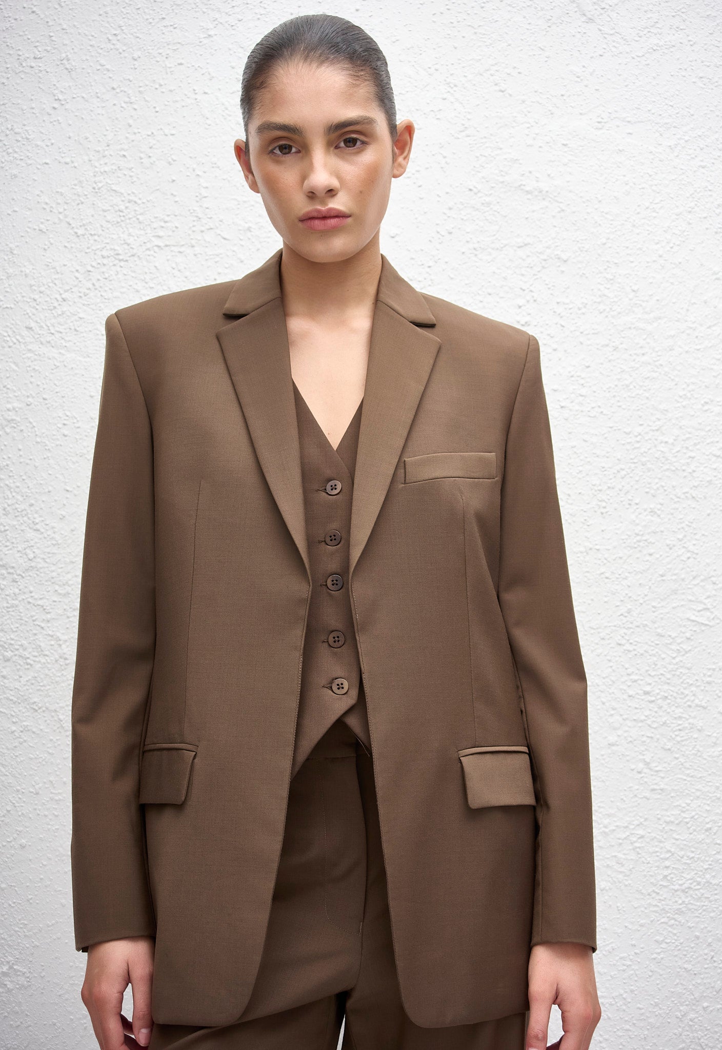 Tailored Waistcoat - Coffee - Matteau