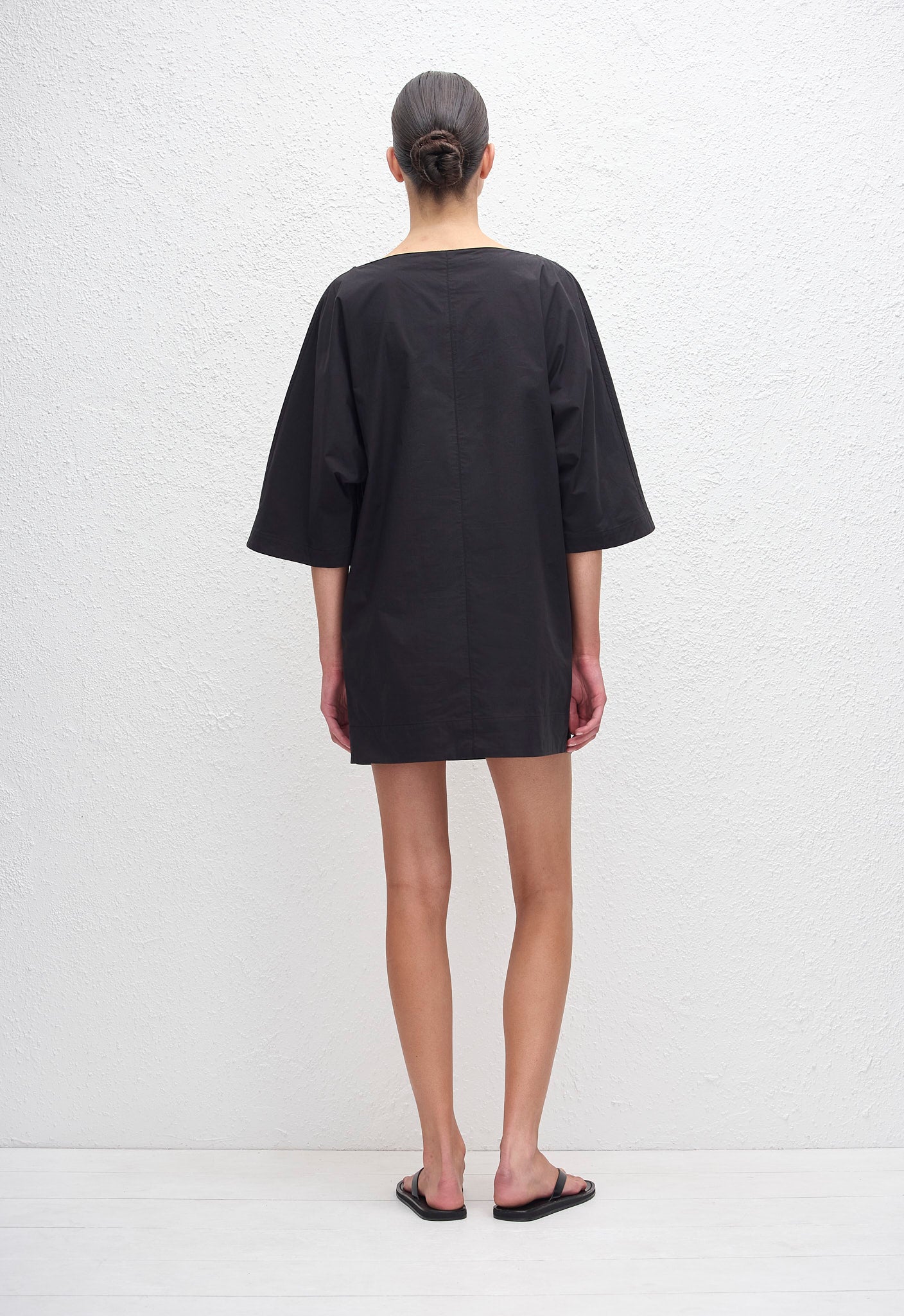 Relaxed Mini Tee Dress - Black - Matteau