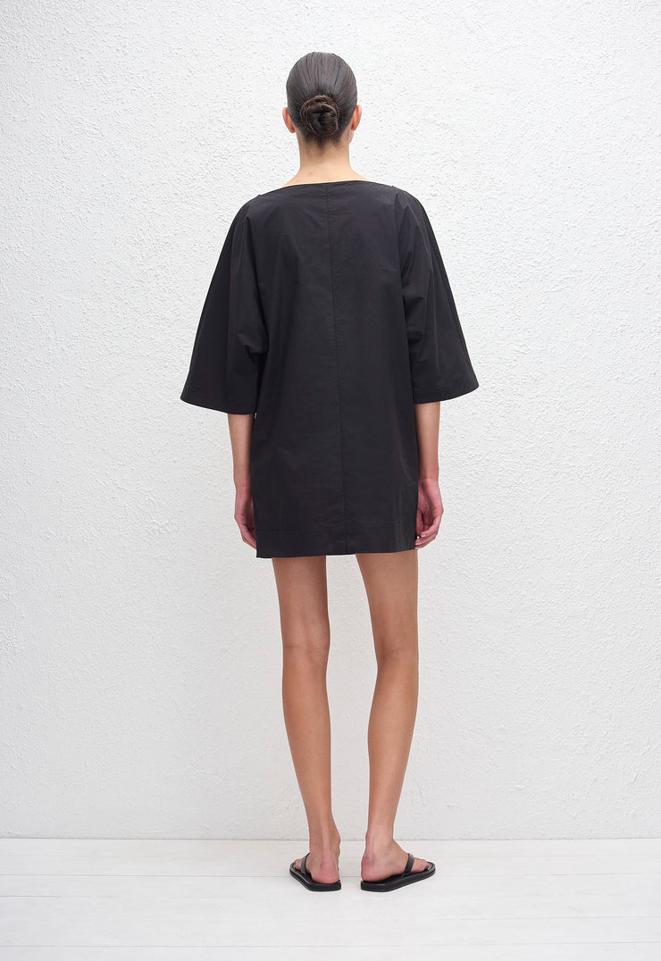 Relaxed Mini Tee Dress - Black - Matteau