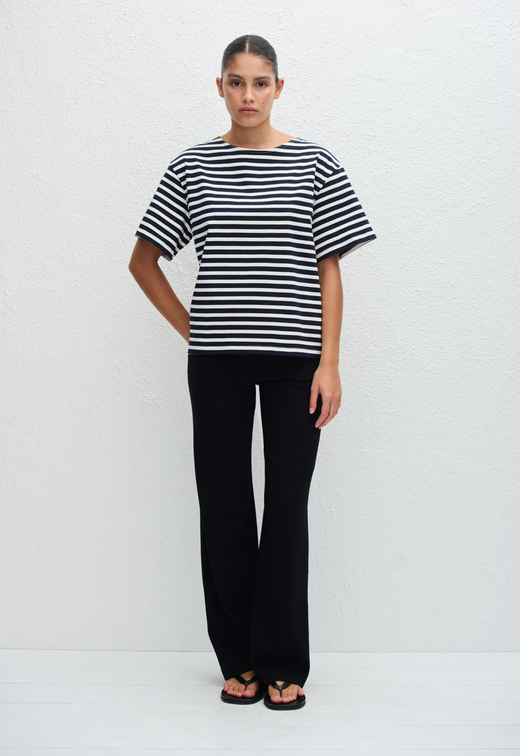 Relaxed Stripe Tee - French Navy - Matteau