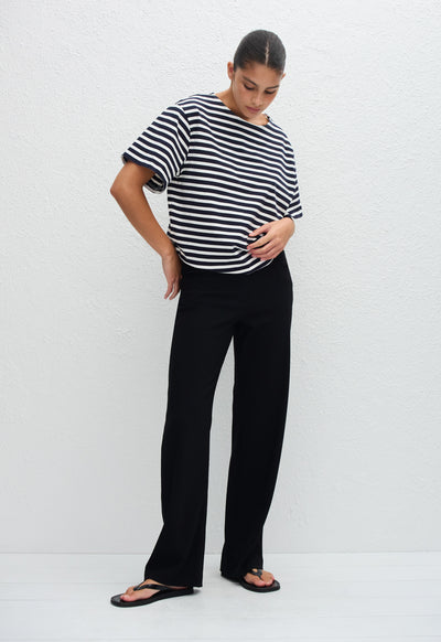 Relaxed Stripe Tee - French Navy - Matteau