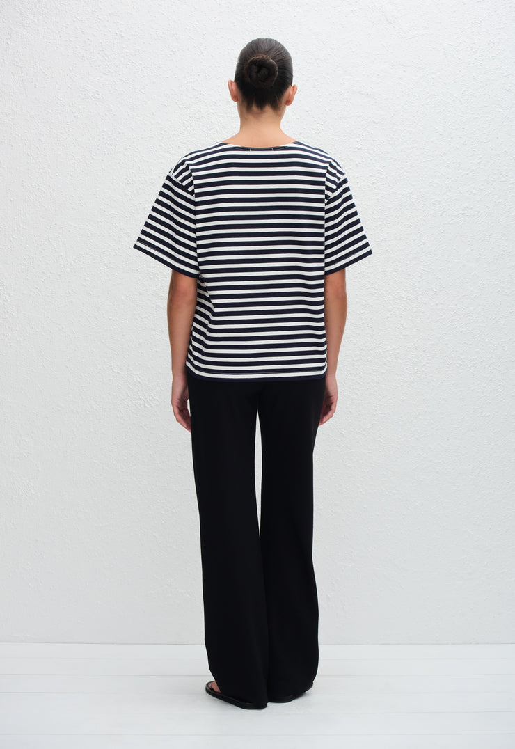 Relaxed Stripe Tee - French Navy - Matteau