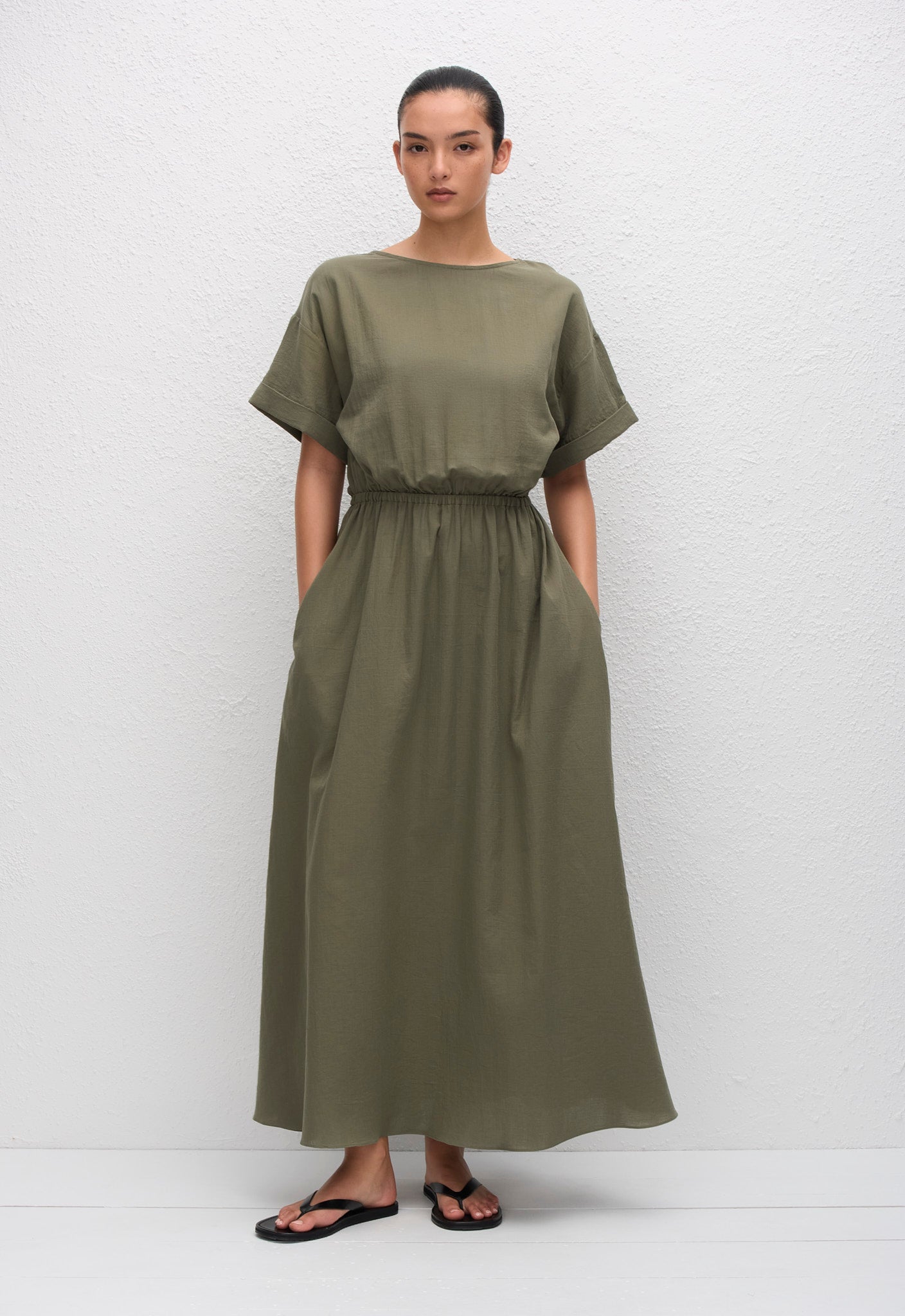 tee midi dress Made The Right Call Chambray Blue Collared Midi T-Shirt Dress