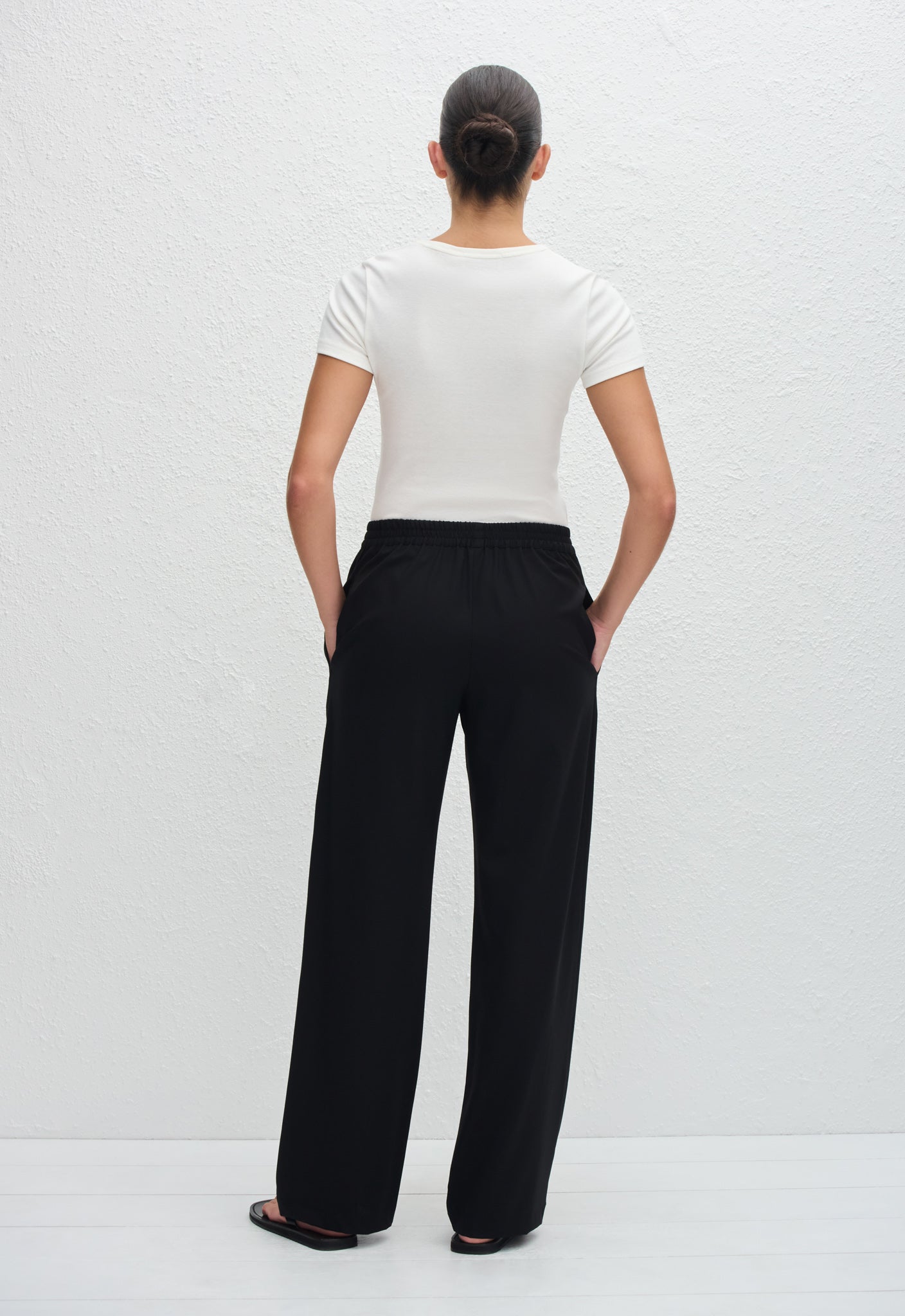 Relaxed Pin-Stitch Trouser - Black - Matteau