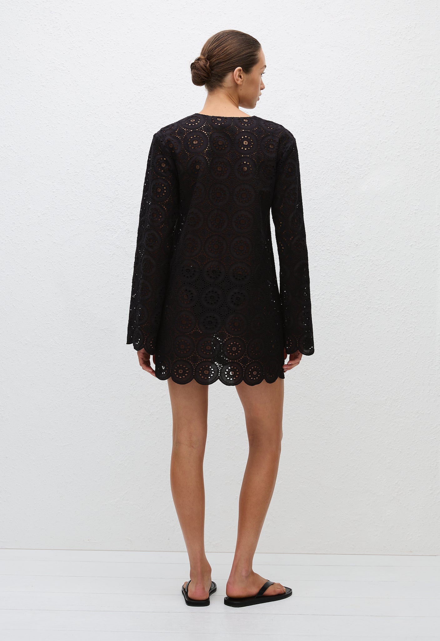 Broderie Tunic Dress - Black - Matteau