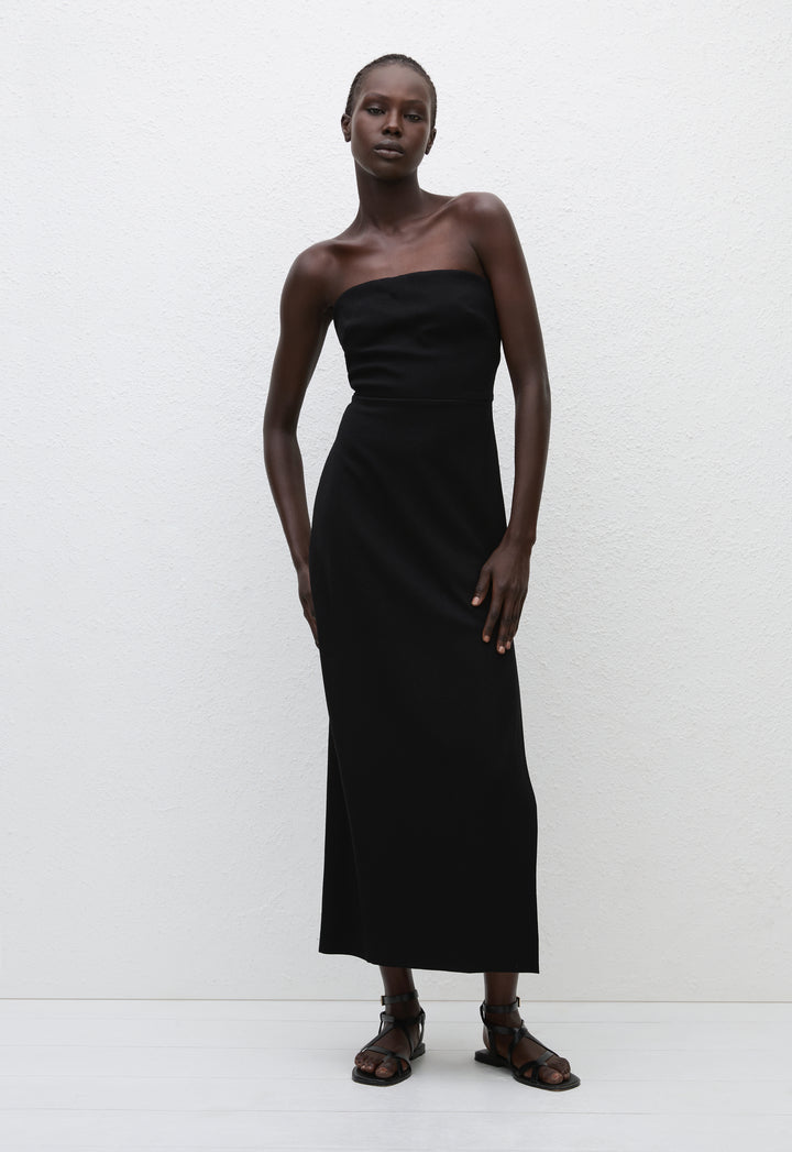 Crepe Strapless Dress - Black - Matteau Crepe Strapless Dress - Black - Matteau