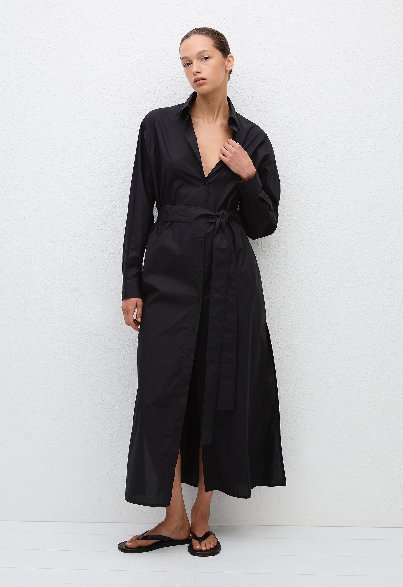 Everyday Shirt Dress - Black - Matteau