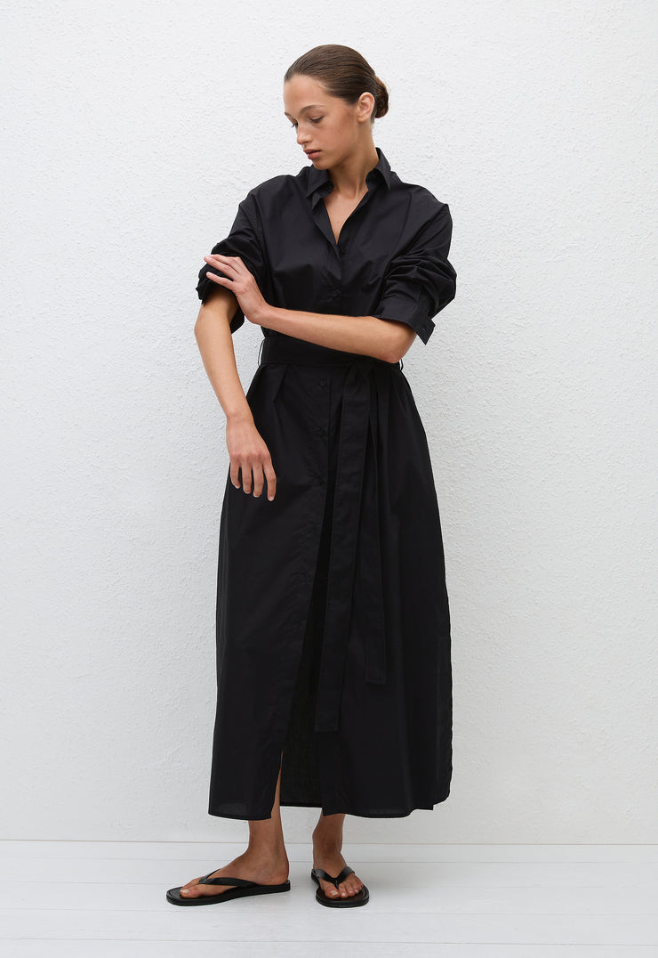 Everyday Shirt Dress - Black - Matteau