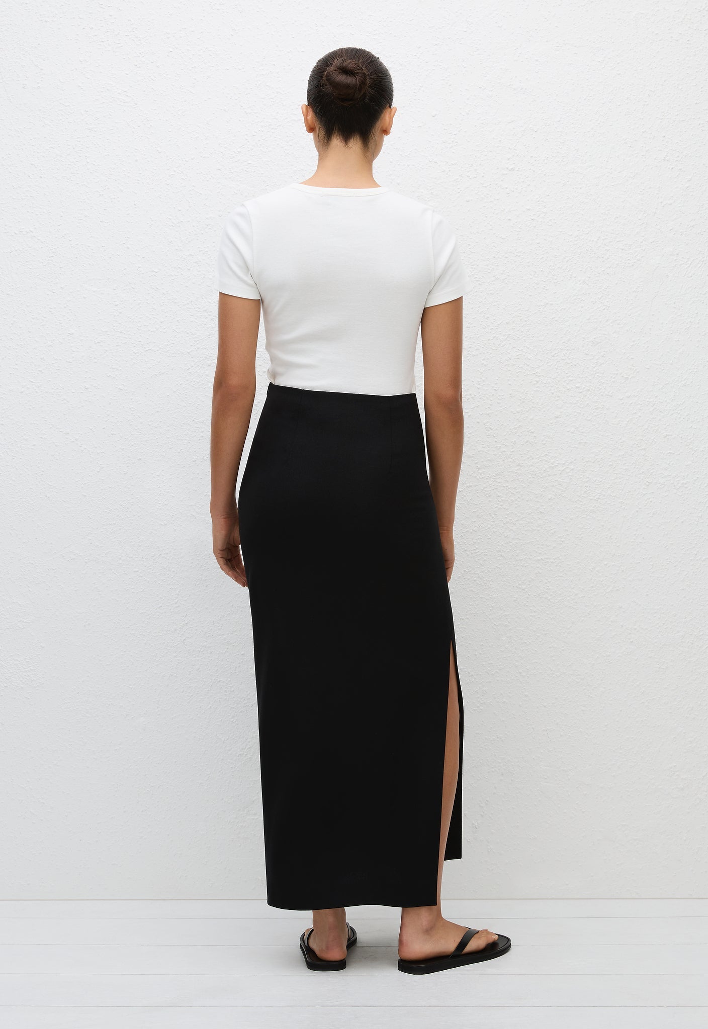 Long black skirt crepe clearance