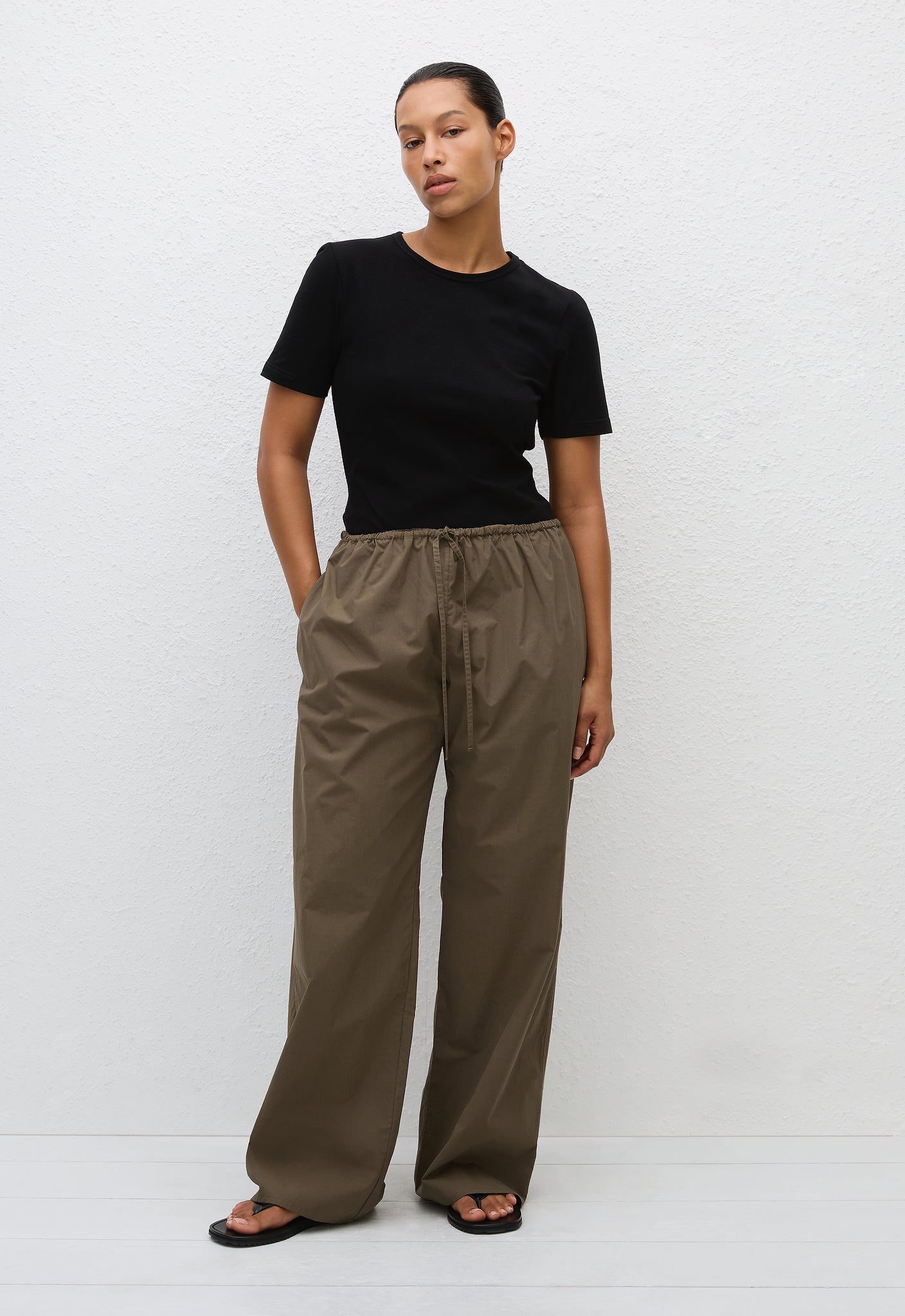 【感謝価格】 Drawcord Pant Matteau - Olive - パンツ