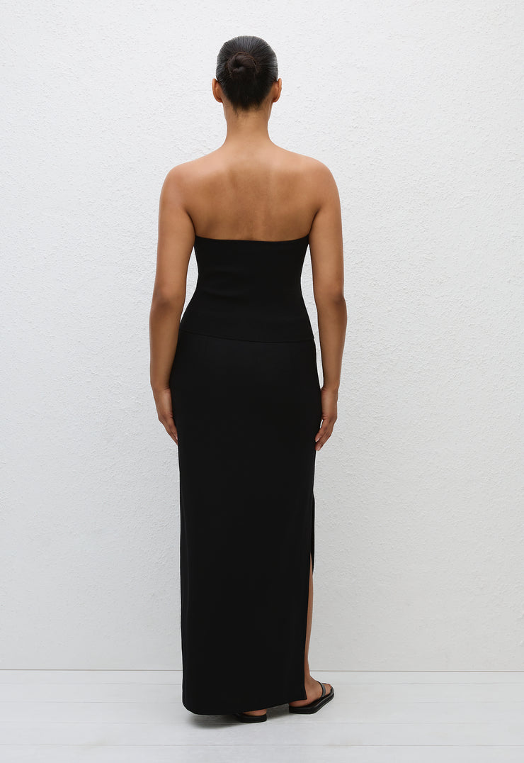 Strapless Knit Top - Black - Matteau